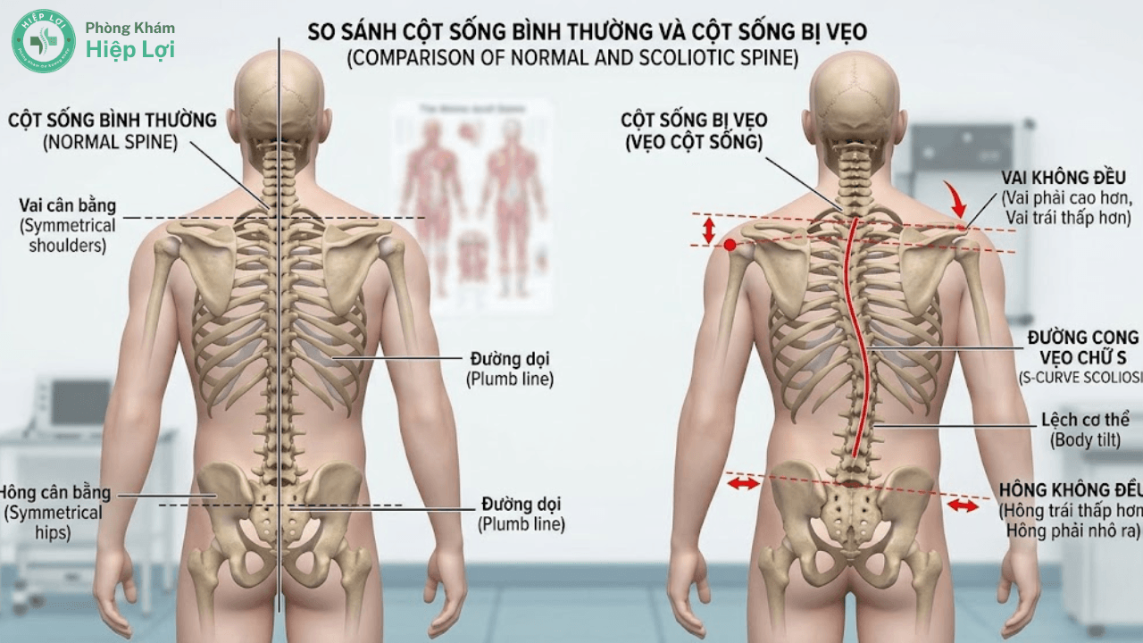 Vẹo Cột Sống Ở Người Lớn: Triệu Chứng Lệch Vai, Đau Lưng & Phác Đồ Nắn Chỉnh
